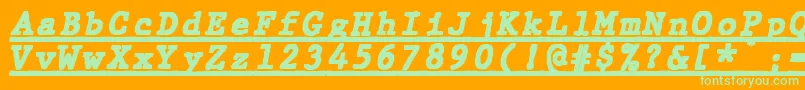 JMH Typewriter mono Black Italic Under Font – Green Fonts on Orange Background