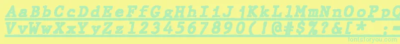 More about JMH Typewriter mono Black Italic Under Font JMH Typewriter mono Black Italic Under Font – Green Fonts on Yellow Background
