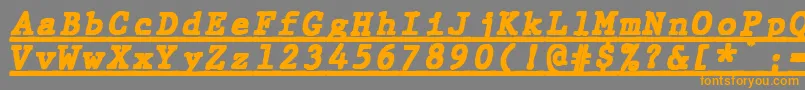 JMH Typewriter mono Black Italic Under Font – Orange Fonts on Gray Background
