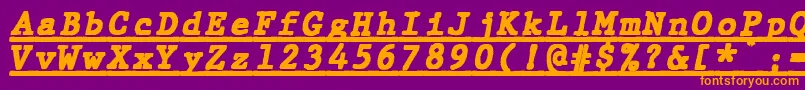 fuente JMH Typewriter mono Black Italic Under – Fuentes Naranjas Sobre Fondo Morado