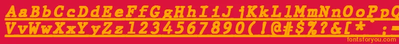 JMH Typewriter mono Black Italic Under Font – Orange Fonts on Red Background