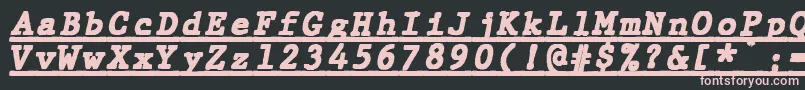 Шрифт JMH Typewriter mono Black Italic Under – розовые шрифты на чёрном фоне