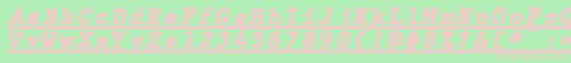 JMH Typewriter mono Black Italic Under-Schriftart – Rosa Schriften auf grünem Hintergrund