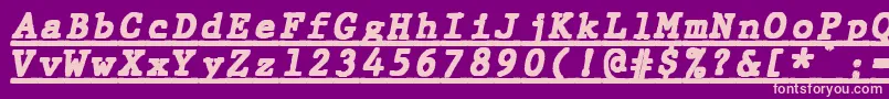 JMH Typewriter mono Black Italic Under Font – Pink Fonts on Purple Background