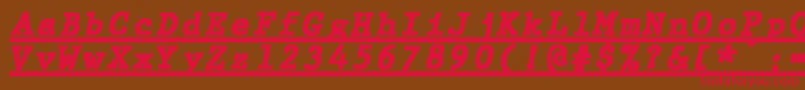 JMH Typewriter mono Black Italic Under Font – Red Fonts on Brown Background