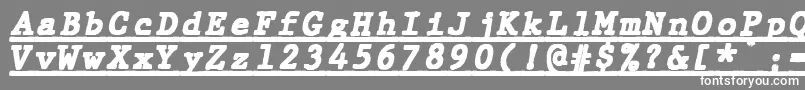 JMH Typewriter mono Black Italic Under Font – White Fonts on Gray Background