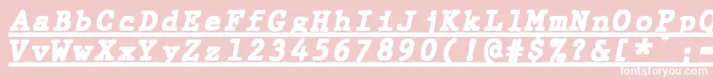 JMH Typewriter mono Black Italic Under Font – White Fonts on Pink Background
