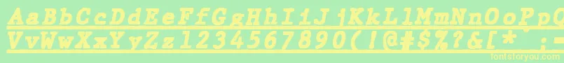 JMH Typewriter mono Black Italic Under Font – Yellow Fonts on Green Background