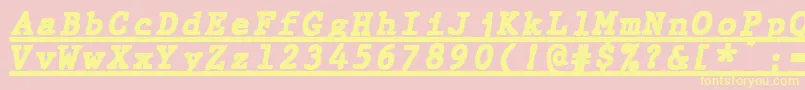 JMH Typewriter mono Black Italic Under-Schriftart – Gelbe Schriften auf rosa Hintergrund