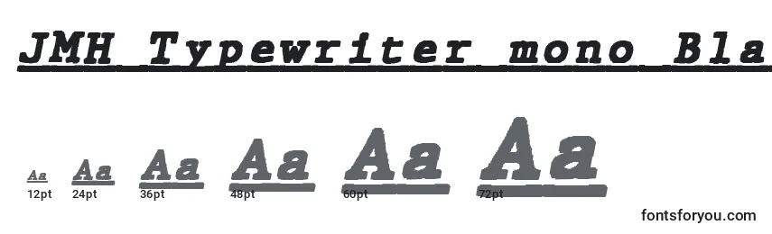 Größen der Schriftart JMH Typewriter mono Black Italic Under
