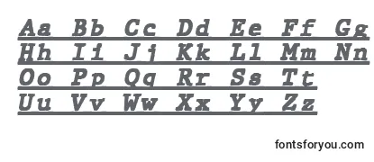 Schriftart JMH Typewriter mono Black Italic Under