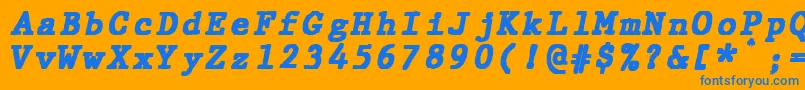 fuente JMH Typewriter mono Black Italic – Fuentes Azules Sobre Fondo Naranja