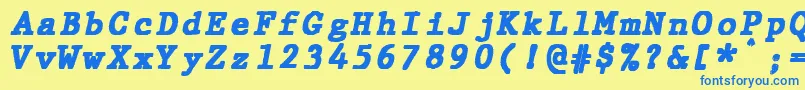 fuente JMH Typewriter mono Black Italic – Fuentes Azules Sobre Fondo Amarillo