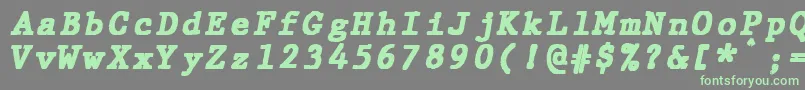 JMH Typewriter mono Black Italic Font – Green Fonts on Gray Background