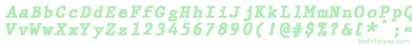 フォントJMH Typewriter mono Black Italic – 白い背景に緑のフォント