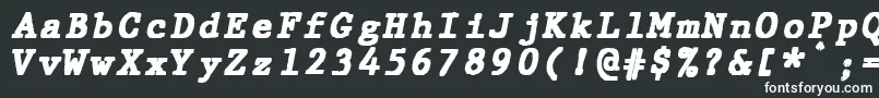 Fonte JMH Typewriter mono Black Italic – fontes brancas em um fundo preto