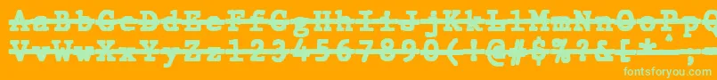 JMH Typewriter mono Black Over Font – Green Fonts on Orange Background