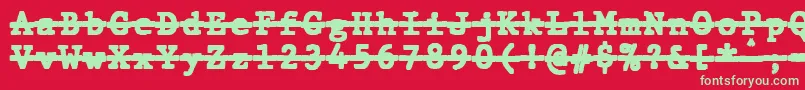 JMH Typewriter mono Black Over Font – Green Fonts on Red Background