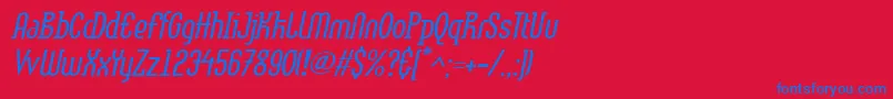 LinotypemethodLightoblique Font – Blue Fonts on Red Background