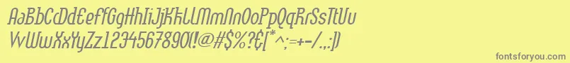 LinotypemethodLightoblique Font – Gray Fonts on Yellow Background