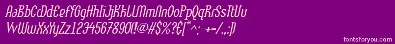LinotypemethodLightoblique Font – Pink Fonts on Purple Background