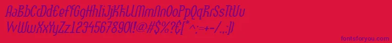 LinotypemethodLightoblique Font – Purple Fonts on Red Background