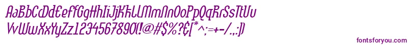 Police LinotypemethodLightoblique – polices violettes sur fond blanc