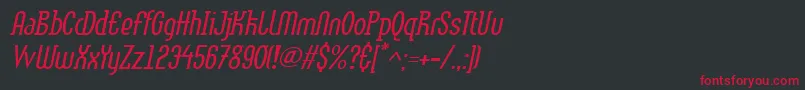 Police LinotypemethodLightoblique – polices rouges sur fond noir