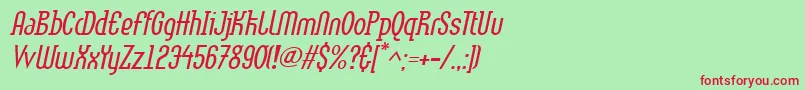 LinotypemethodLightoblique Font – Red Fonts on Green Background