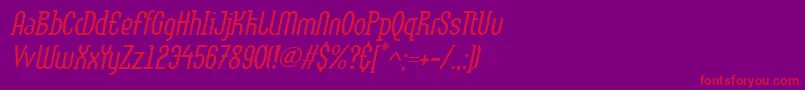 LinotypemethodLightoblique Font – Red Fonts on Purple Background