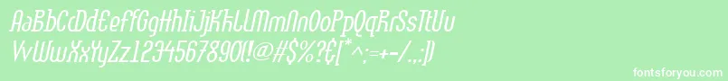 LinotypemethodLightoblique Font – White Fonts on Green Background