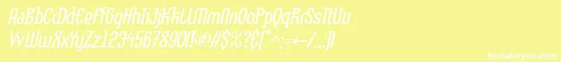 フォントLinotypemethodLightoblique – 黄色い背景に白い文字