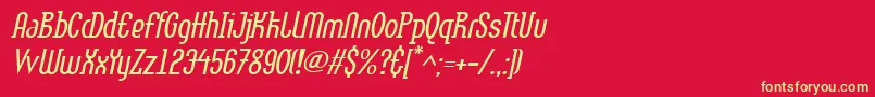 LinotypemethodLightoblique Font – Yellow Fonts on Red Background