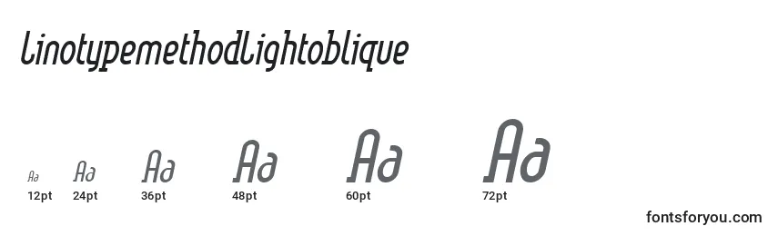 LinotypemethodLightoblique Font Sizes