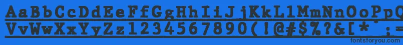 Police JMH Typewriter mono Black Under – polices noires sur fond bleu