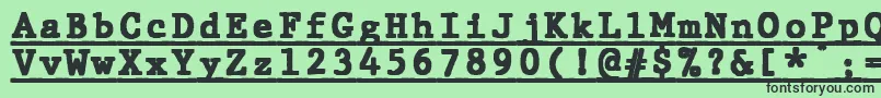 フォントJMH Typewriter mono Black Under – 緑の背景に黒い文字