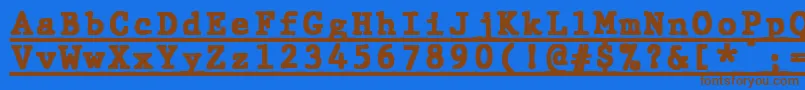 JMH Typewriter mono Black Under Font – Brown Fonts on Blue Background