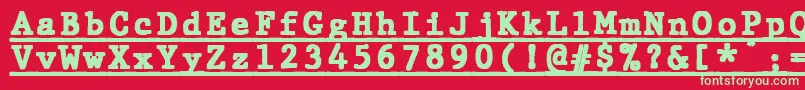 fuente JMH Typewriter mono Black Under – Fuentes Verdes Sobre Fondo Rojo