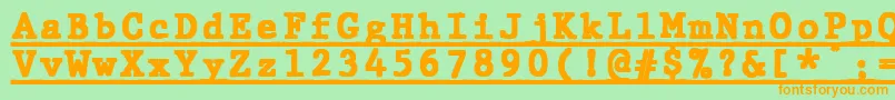 Police JMH Typewriter mono Black Under – polices orange sur fond vert