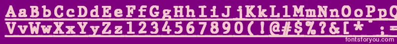 JMH Typewriter mono Black Under-Schriftart – Rosa Schriften auf violettem Hintergrund