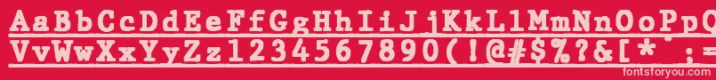 Czcionka JMH Typewriter mono Black Under – różowe czcionki na czerwonym tle