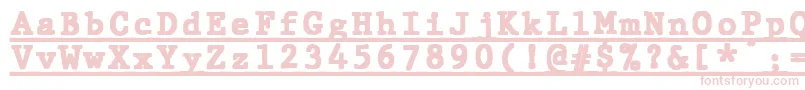 JMH Typewriter mono Black Under-Schriftart – Rosa Schriften auf weißem Hintergrund
