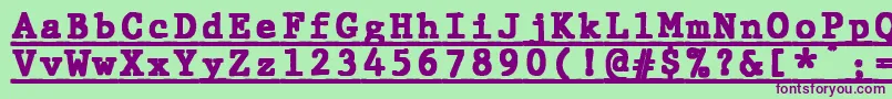 JMH Typewriter mono Black Under Font – Purple Fonts on Green Background