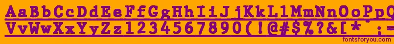 Шрифт JMH Typewriter mono Black Under – фиолетовые шрифты на оранжевом фоне