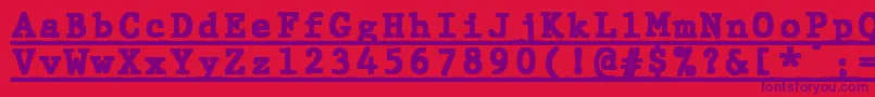 JMH Typewriter mono Black Under Font – Purple Fonts on Red Background
