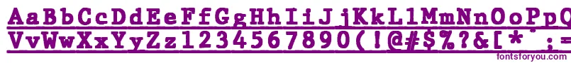 Police JMH Typewriter mono Black Under – polices violettes sur fond blanc