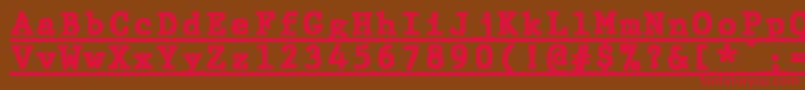 Police JMH Typewriter mono Black Under – polices rouges sur fond brun