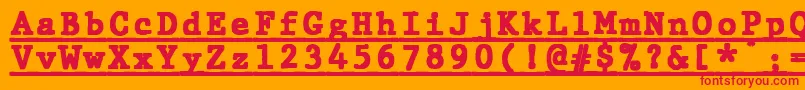 Шрифт JMH Typewriter mono Black Under – красные шрифты на оранжевом фоне