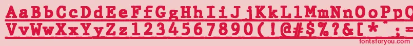 JMH Typewriter mono Black Under Font – Red Fonts on Pink Background