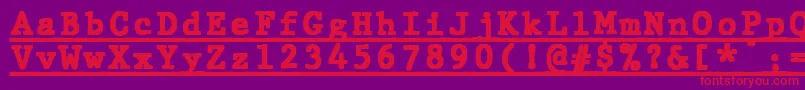 JMH Typewriter mono Black Under Font – Red Fonts on Purple Background